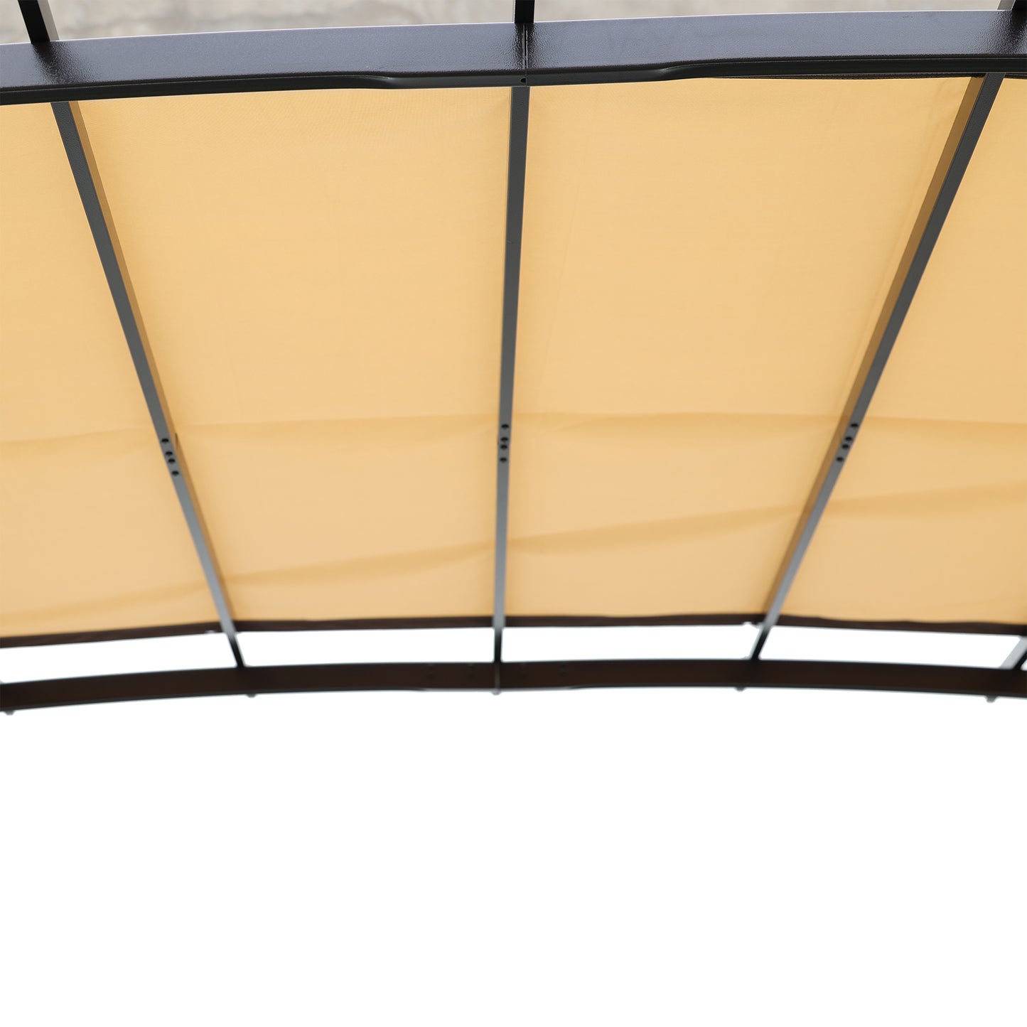 3,66 x 2,74 m vanjska pergola – vrtni paviljon s pomičnim sjenilom, čeličnim okvirom i tendom za zaštitu od sunca, idealna za vrtove