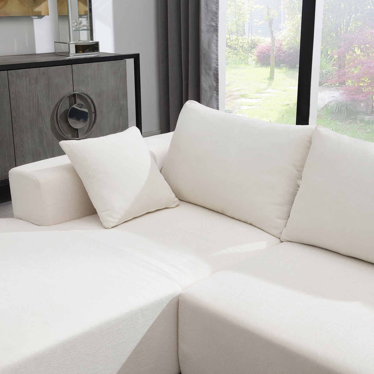 Modularni kutni set za dnevni boravak 277 x 173 cm – moderna minimalistička bijela sofa