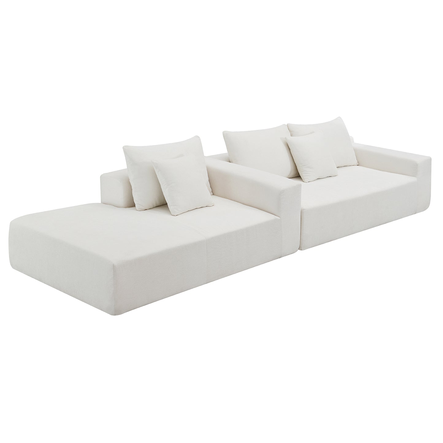 Modularni kutni set za dnevni boravak 277 x 173 cm – moderna minimalistička bijela sofa