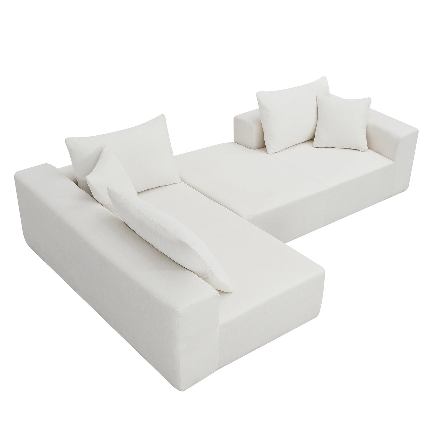 Modularni kutni set za dnevni boravak 277 x 173 cm – moderna minimalistička bijela sofa