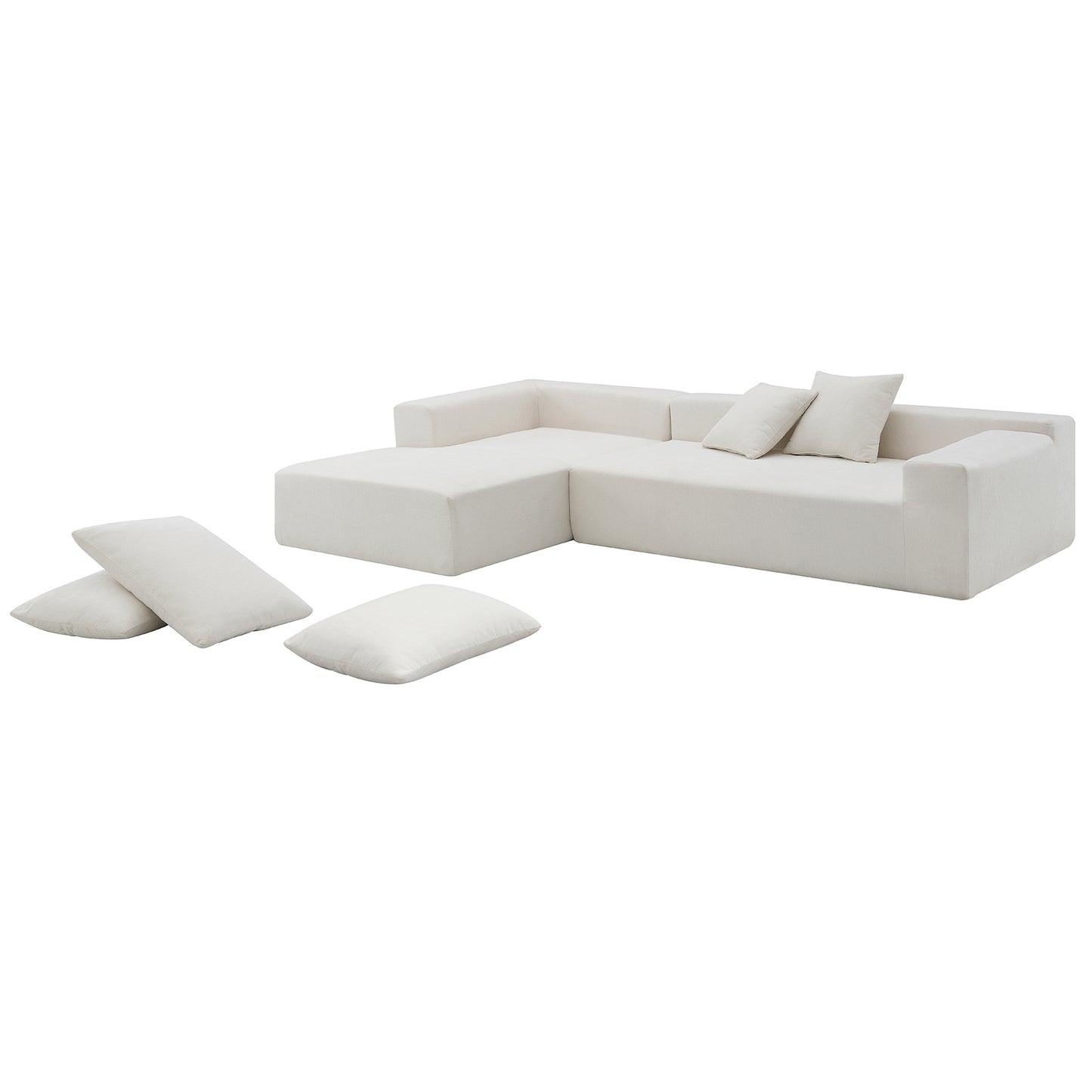 Modularni kutni set za dnevni boravak 277 x 173 cm – moderna minimalistička bijela sofa