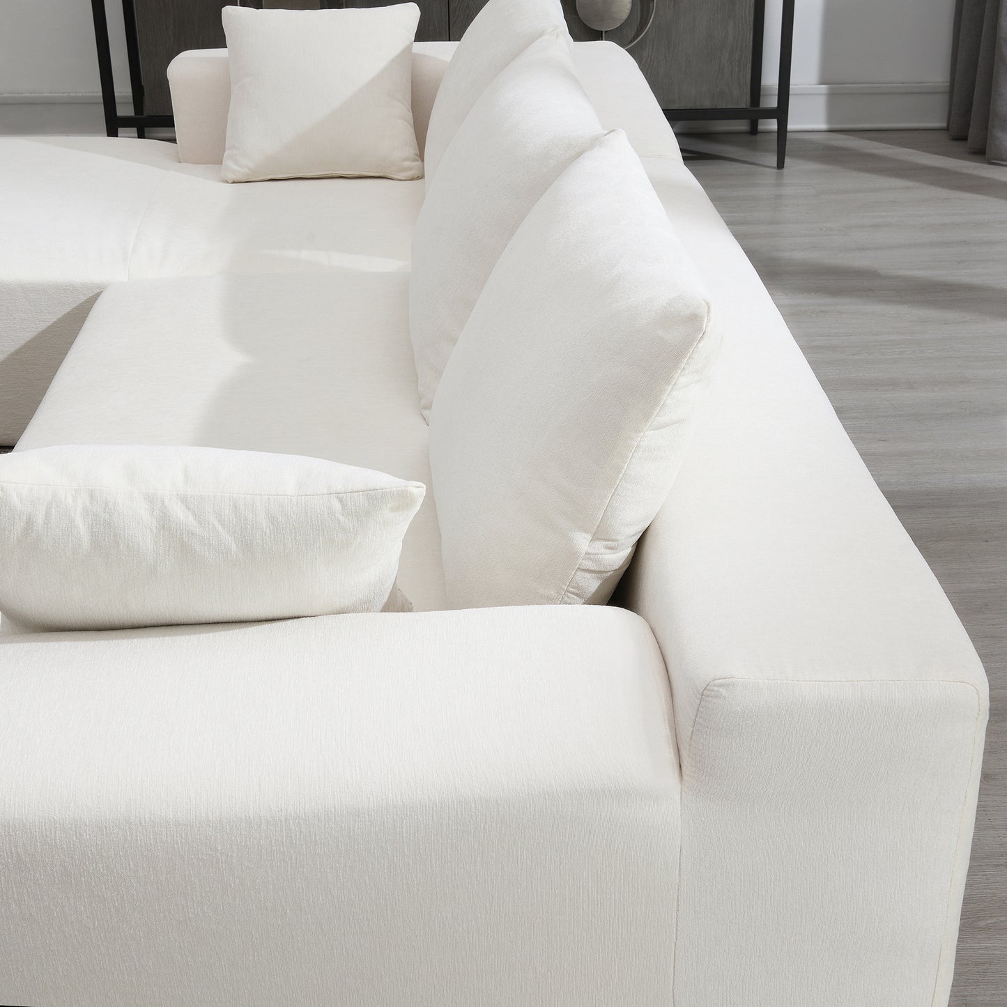 Modularni kutni set za dnevni boravak 277 x 173 cm – moderna minimalistička bijela sofa
