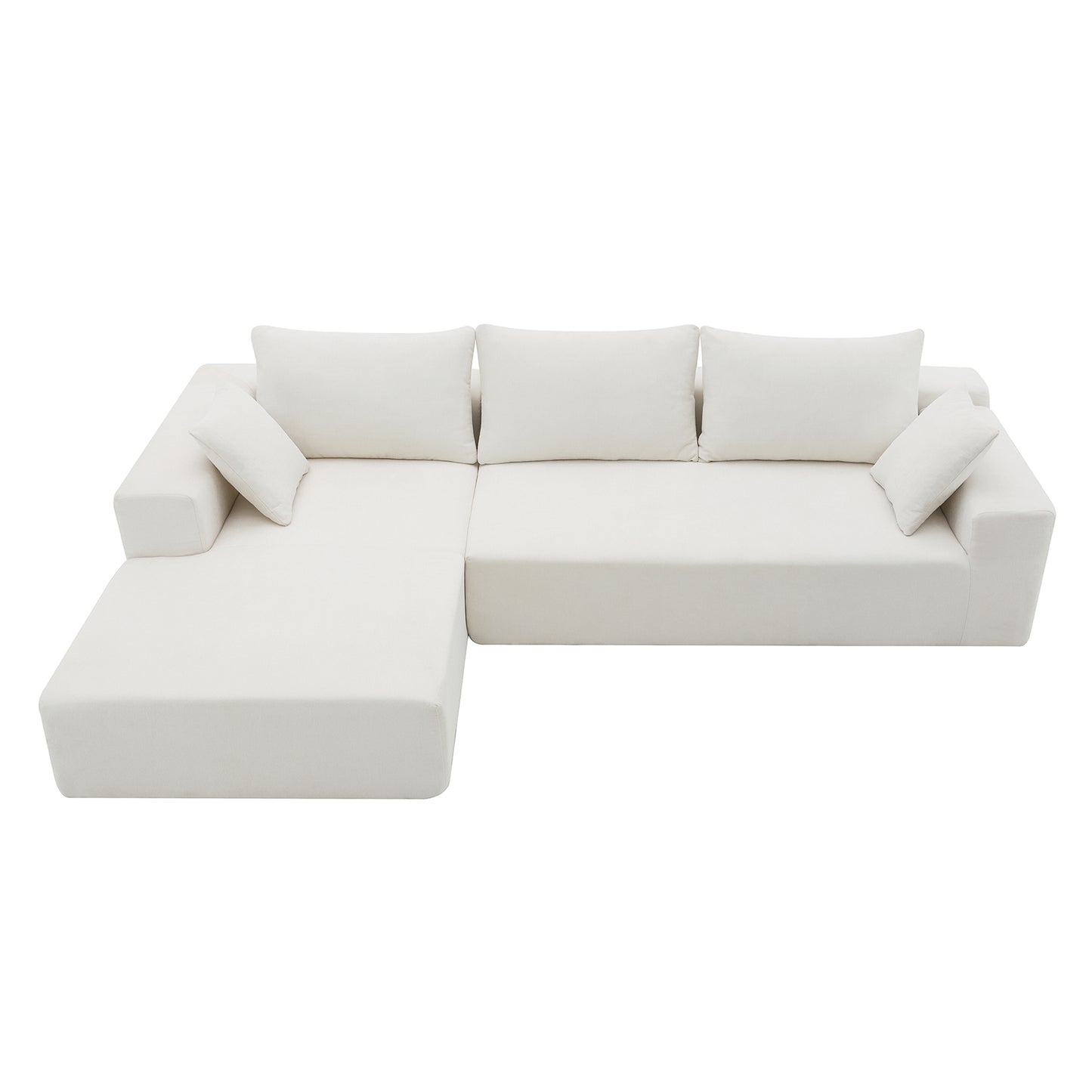 Modularni kutni set za dnevni boravak 277 x 173 cm – moderna minimalistička bijela sofa