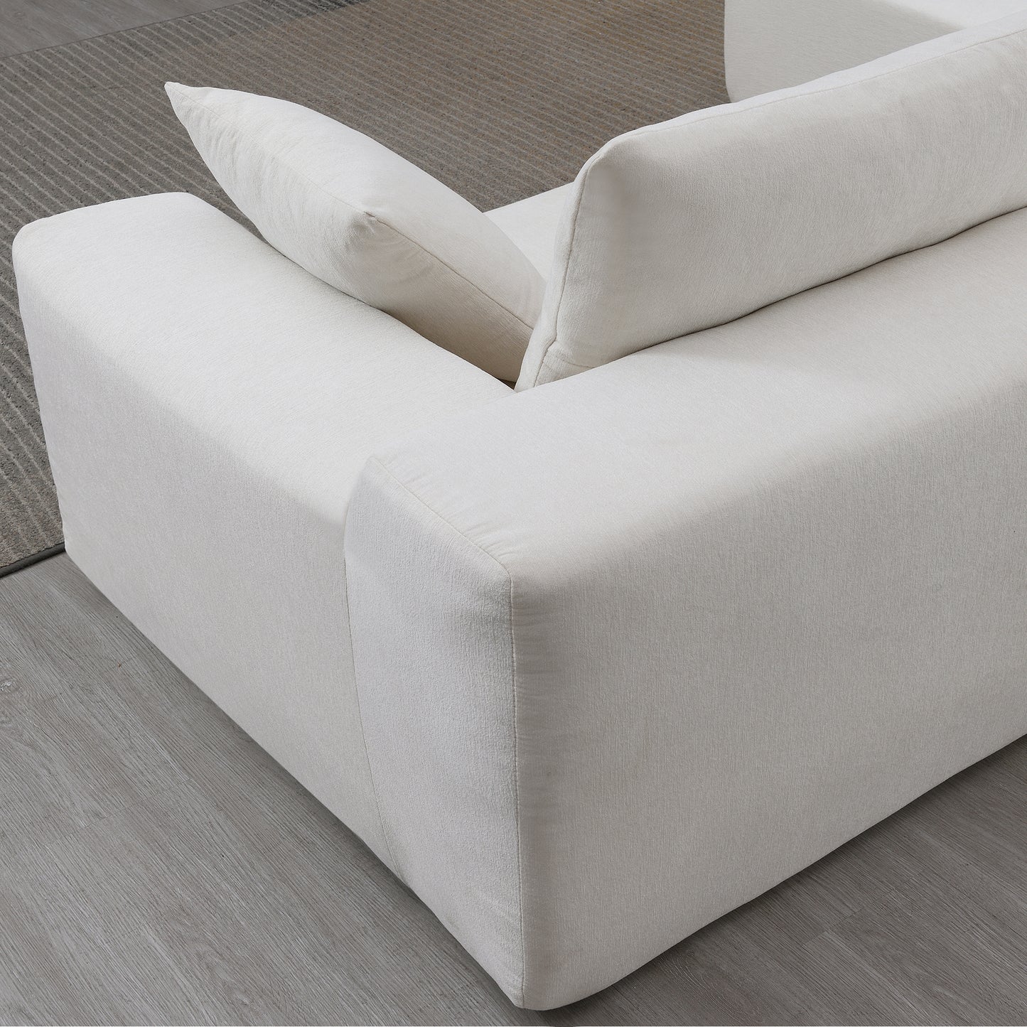 Modularni kutni set za dnevni boravak 277 x 173 cm – moderna minimalistička bijela sofa