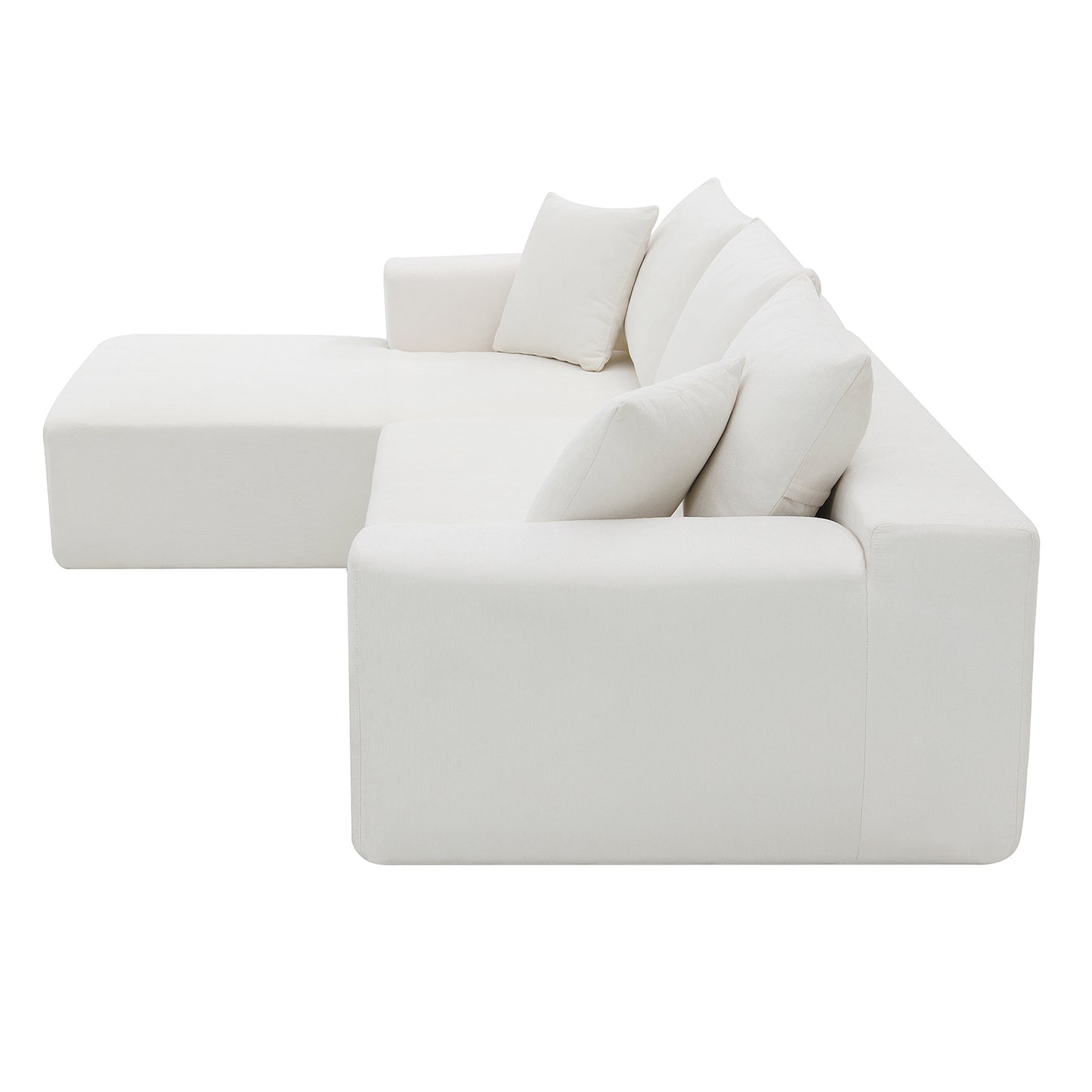 Modularni kutni set za dnevni boravak 277 x 173 cm – moderna minimalistička bijela sofa