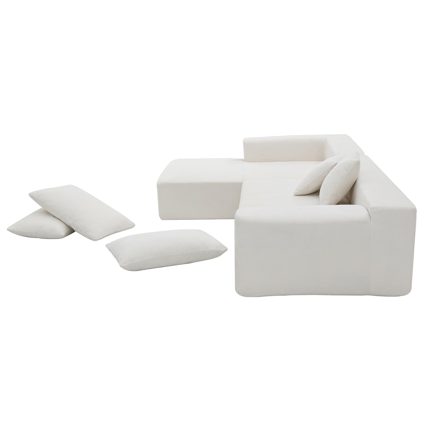 Modularni kutni set za dnevni boravak 277 x 173 cm – moderna minimalistička bijela sofa