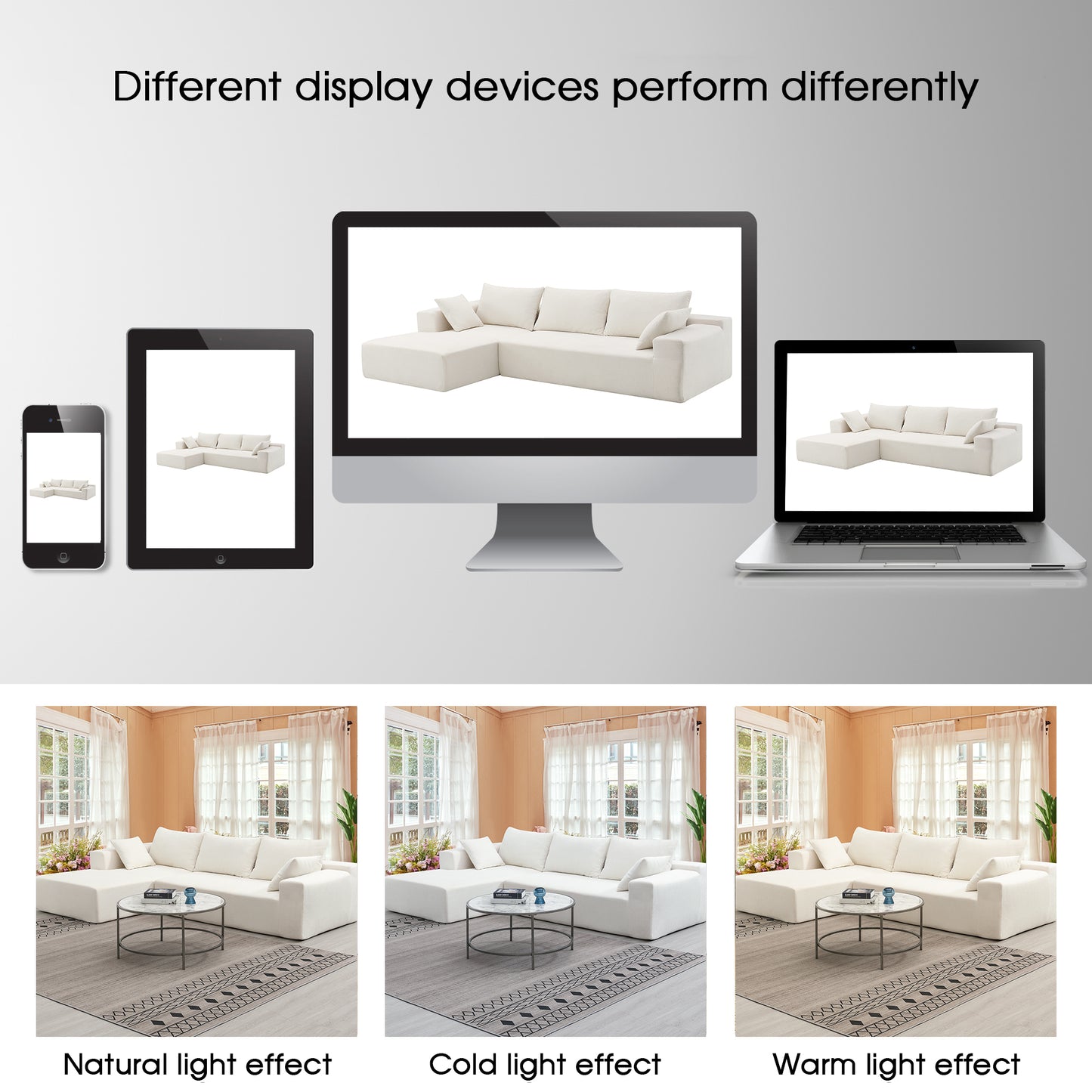 Modularni kutni set za dnevni boravak 277 x 173 cm – moderna minimalistička bijela sofa