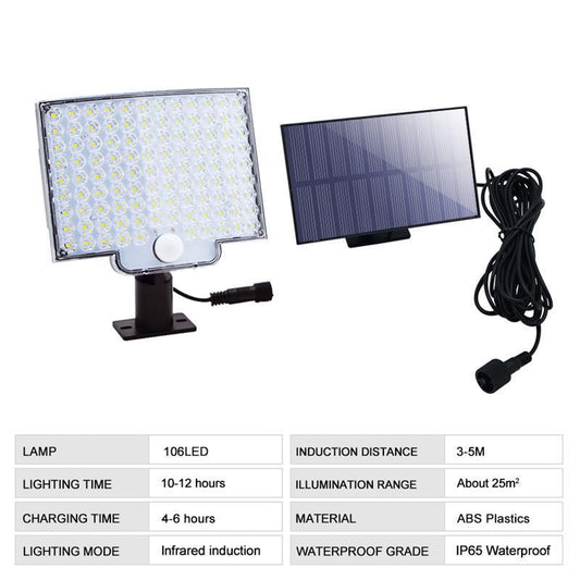 106 LED solarna zidna svjetiljka za dvorište