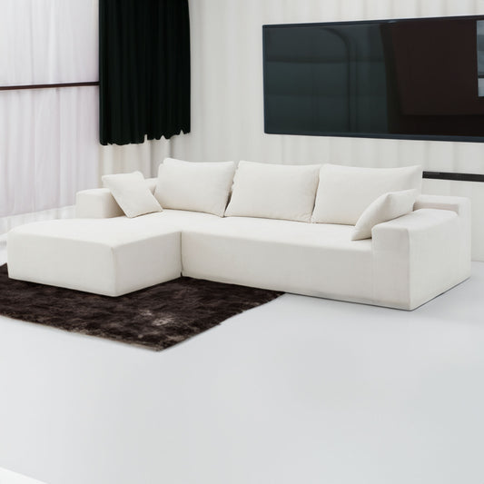 Modularni kutni set za dnevni boravak 277 x 173 cm – moderna minimalistička bijela sofa
