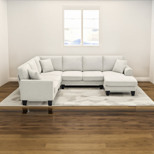Moderan U-oblikovani kutni kauč 274 x 217 cm – 7-sjedalo, set tapecirane kutne garniture