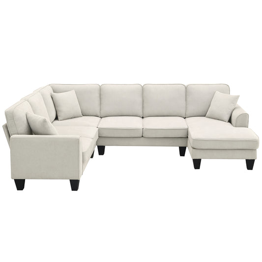 Moderan U-oblikovani kutni kauč 274 x 217 cm – 7-sjedalo, set tapecirane kutne garniture